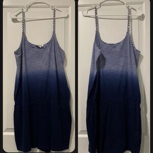 Vineyard Vines blue striped Ombré romper NWT